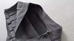 Grey Double Pleated Skirt With Inner Shorts