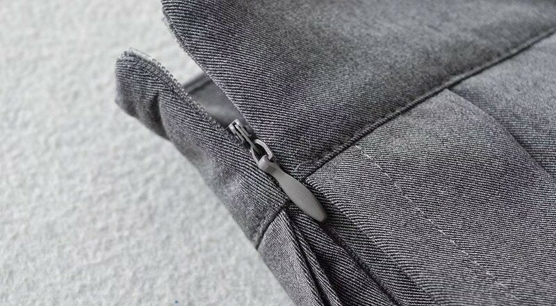 Grey Double Pleated Skirt With Inner Shorts