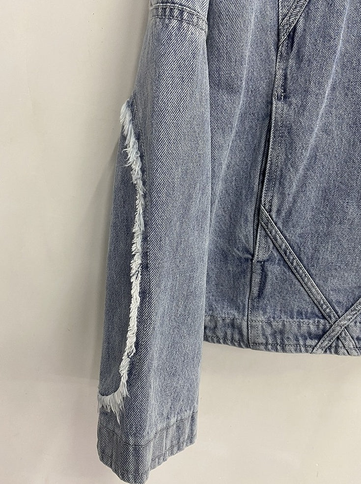 Grey Faded Panelled Jacket