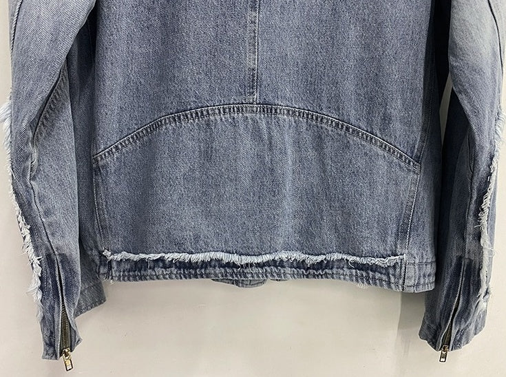 Grey Faded Panelled Jacket