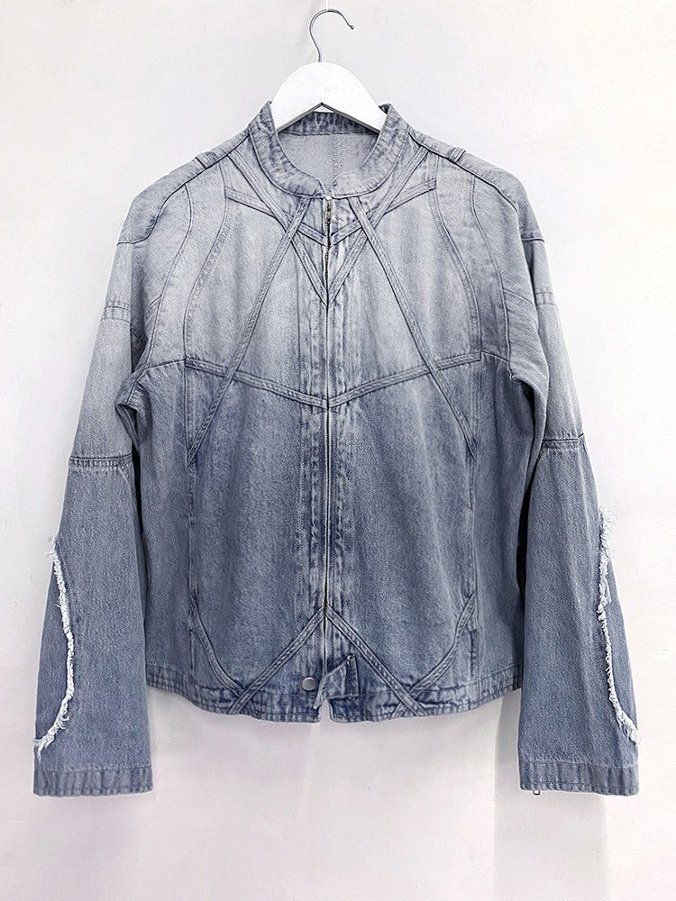 Grey Faded Panelled Jacket