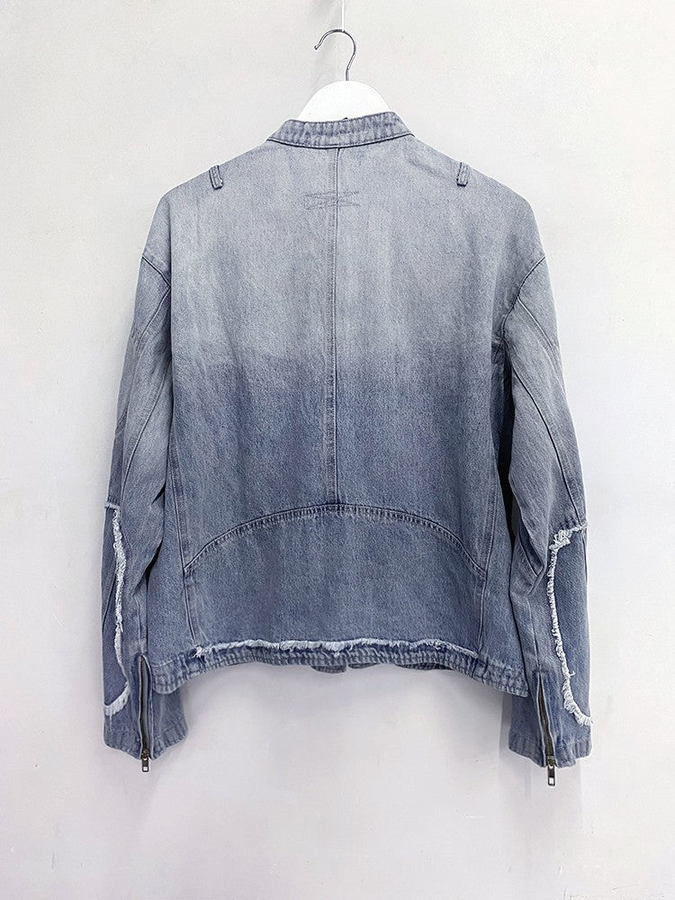 Grey Faded Panelled Jacket