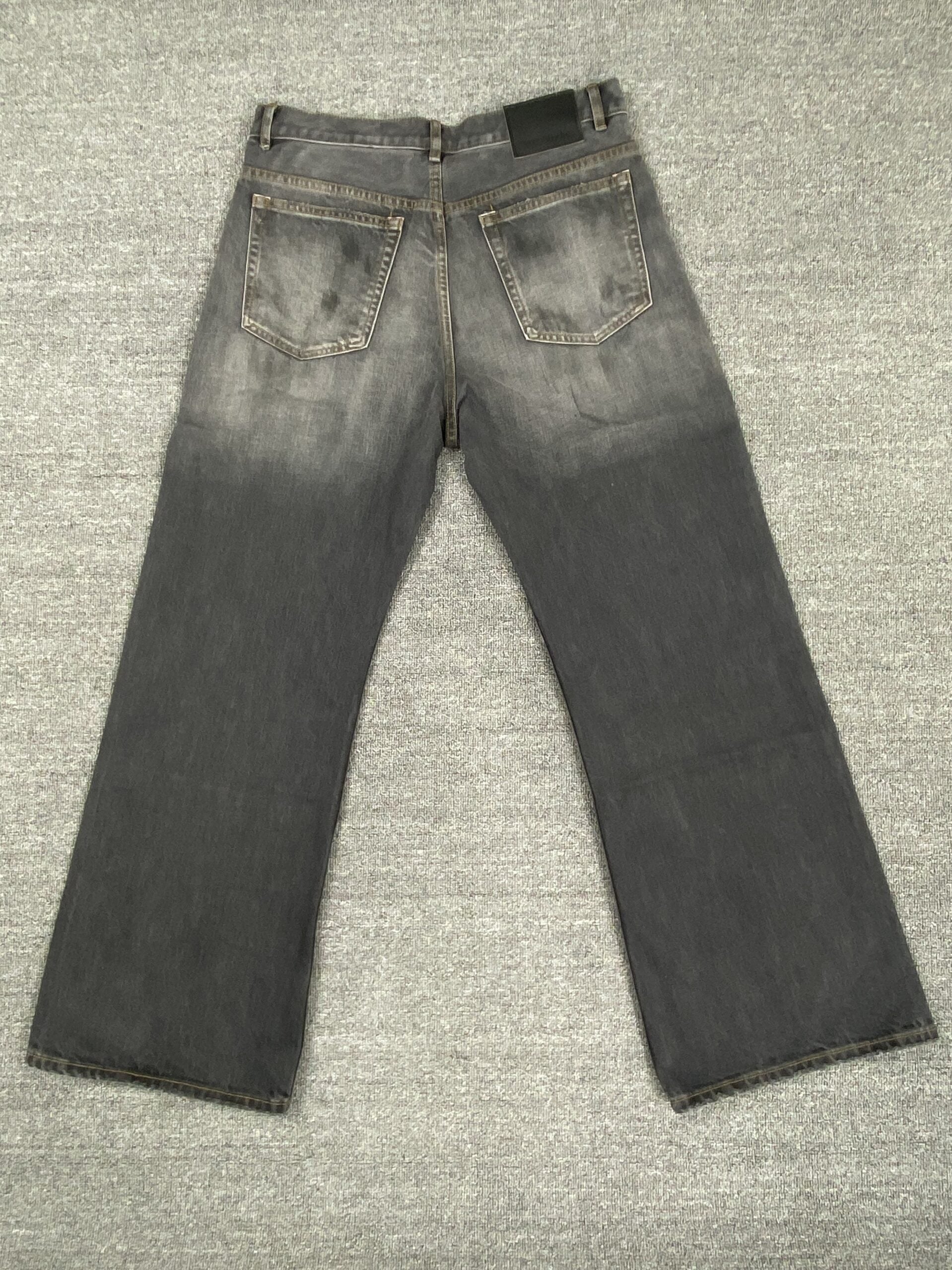 Grey Faded Rugged Workwear Jeans