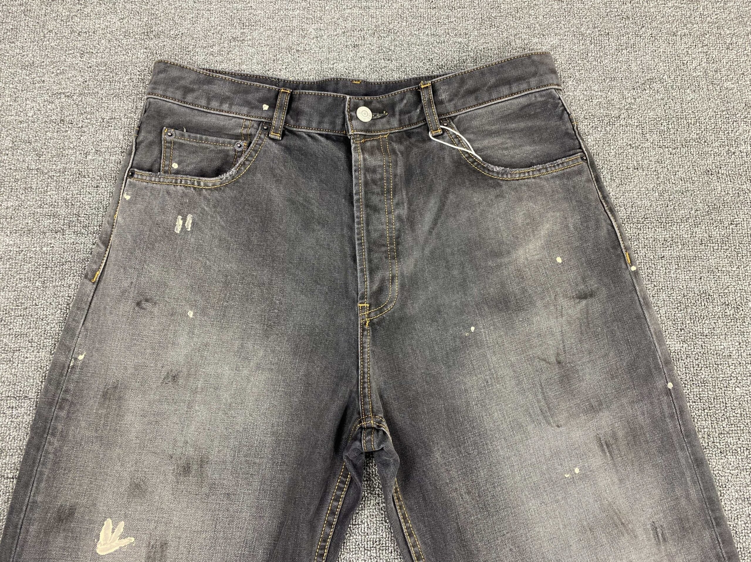 Grey Faded Rugged Workwear Jeans