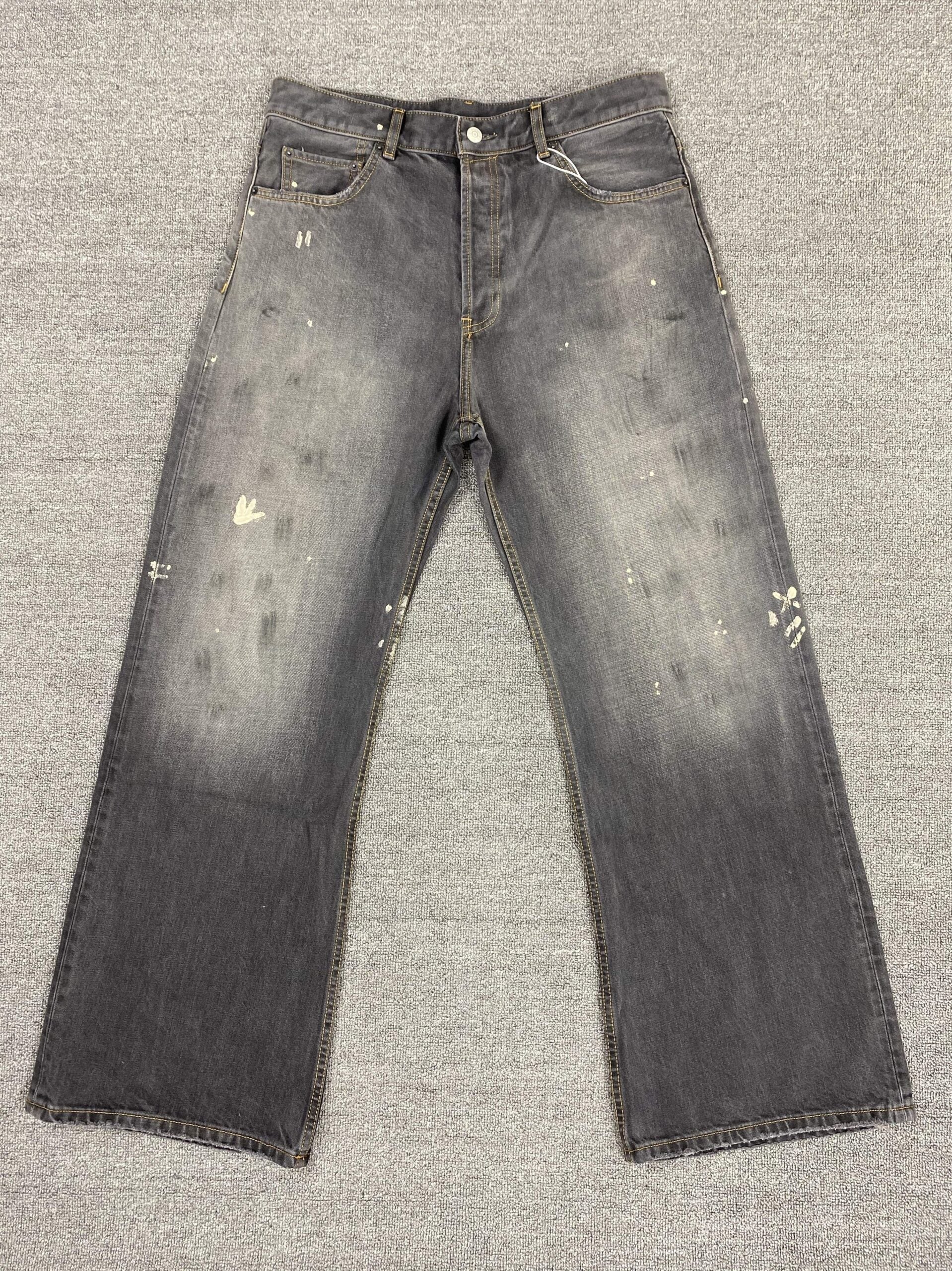 Grey Faded Rugged Workwear Jeans