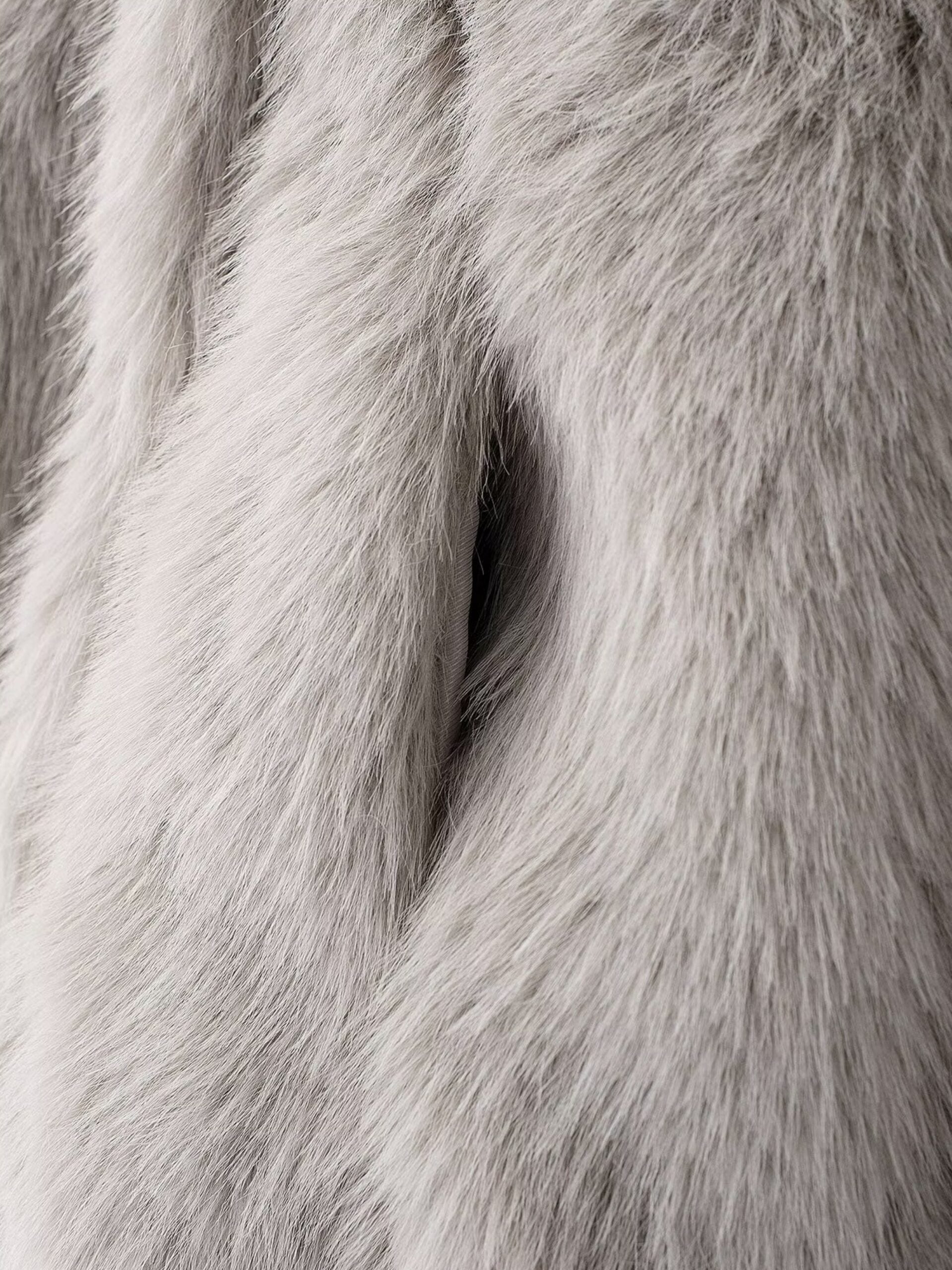 Grey Faux Fur Collared Jacket