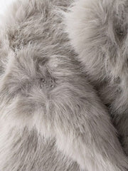Grey Faux Fur Collared Jacket