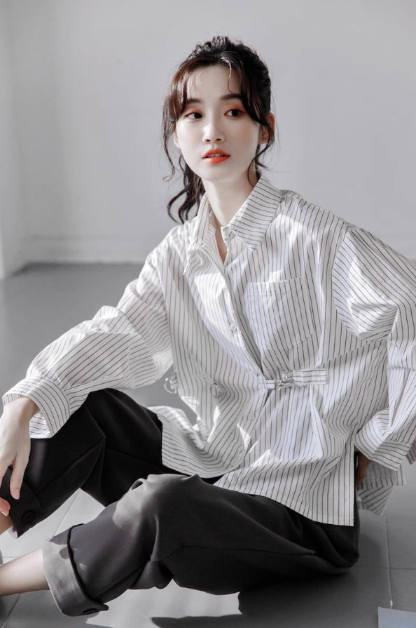 Grey Folded Cuff Pants