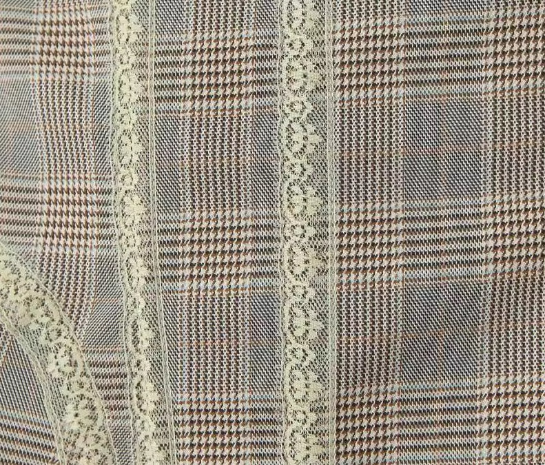 Grey Lace Plaid Tube Top