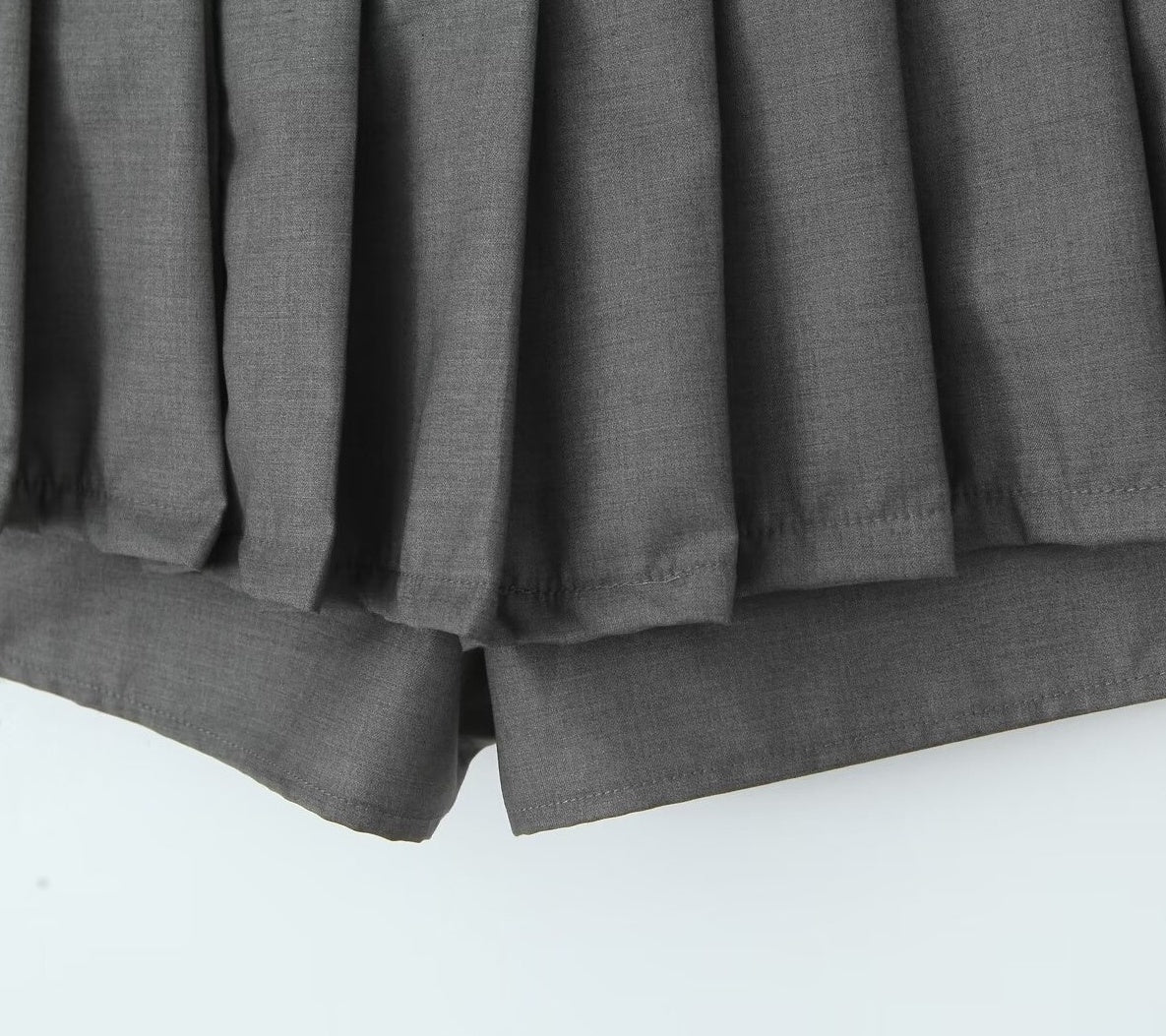 Grey Laced-Up Sides Pleated Skort