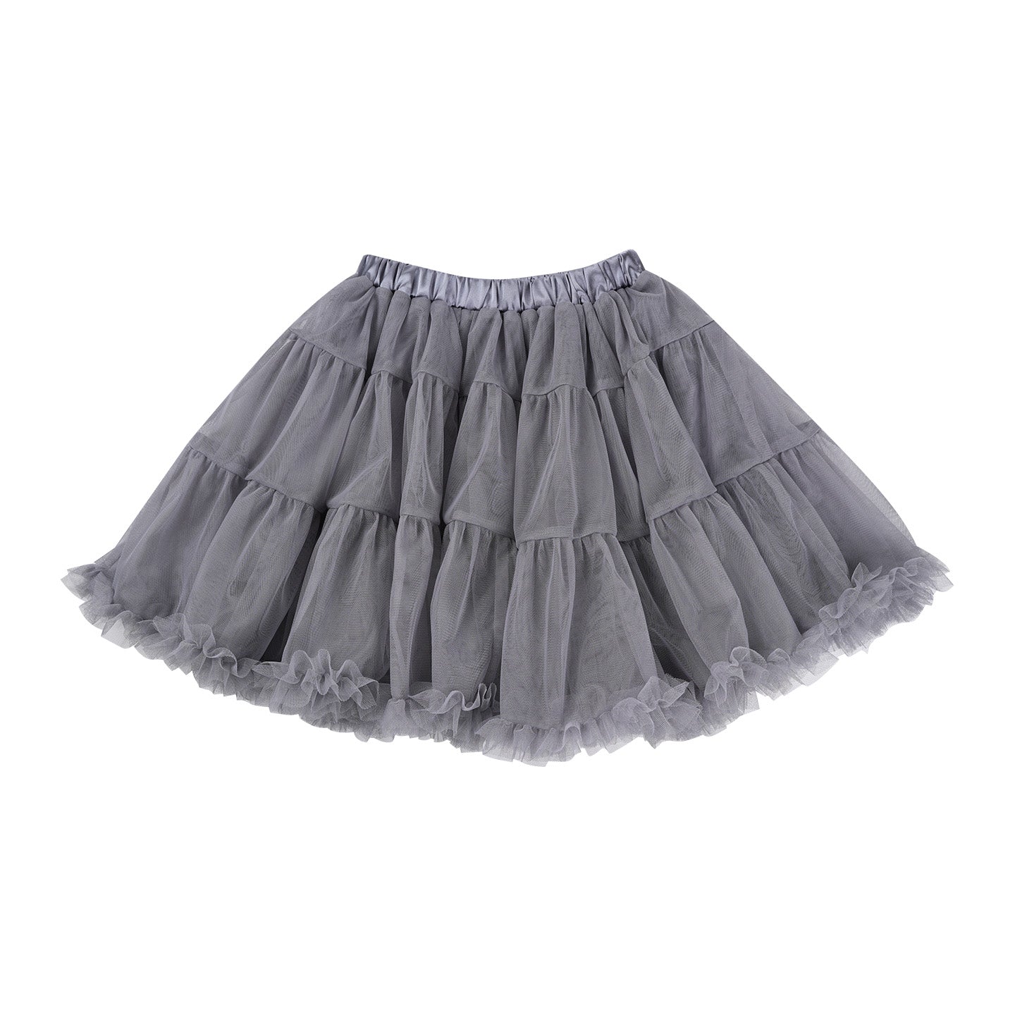 Grey Layered Tulle Cake Skirt