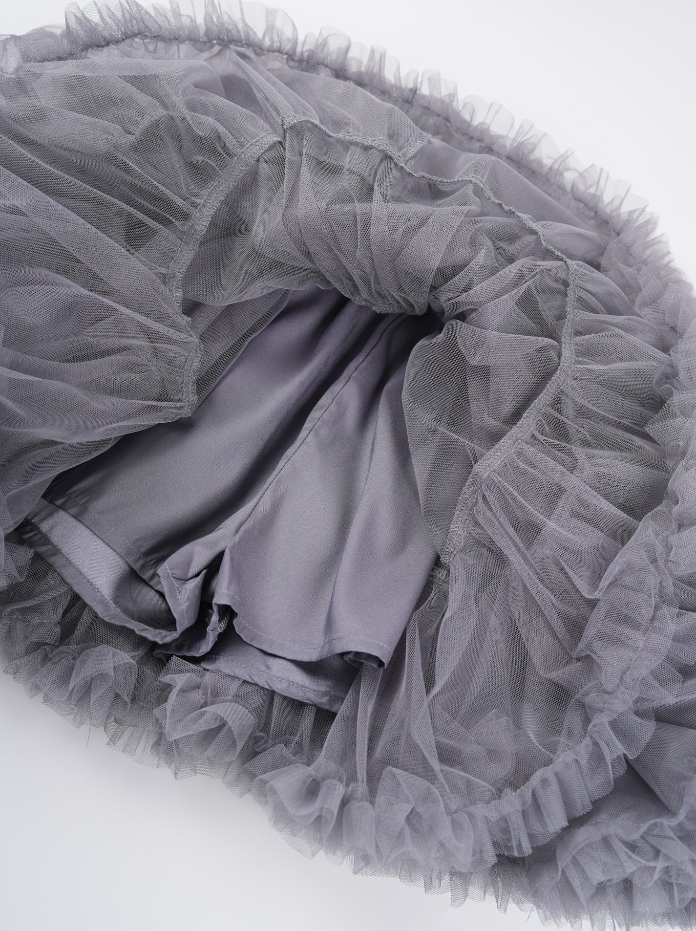 Grey Layered Tulle Cake Skirt