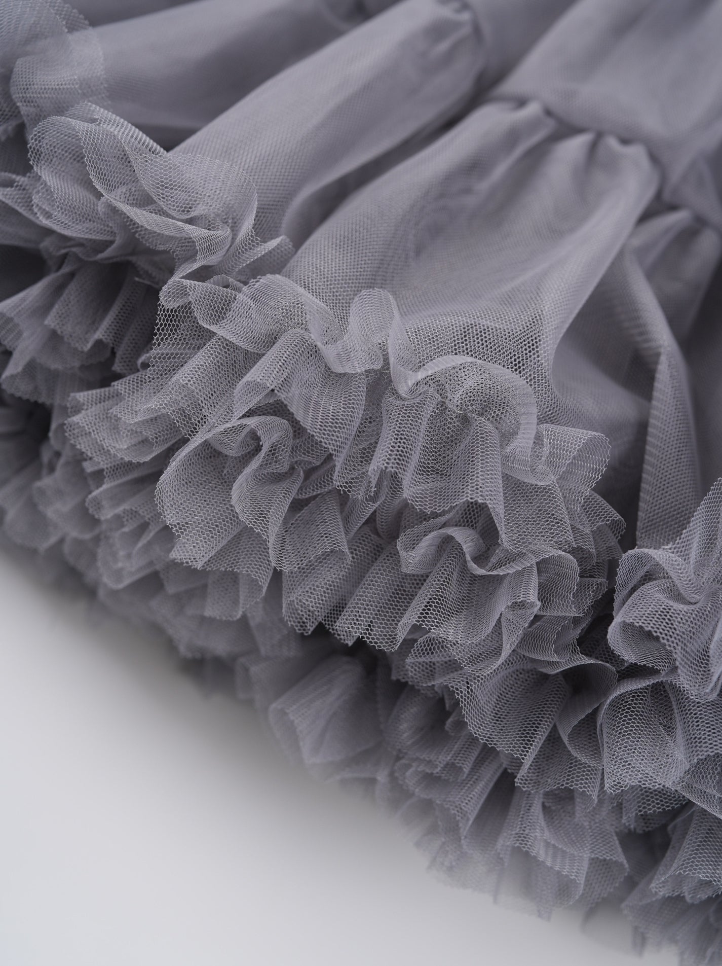Grey Layered Tulle Cake Skirt