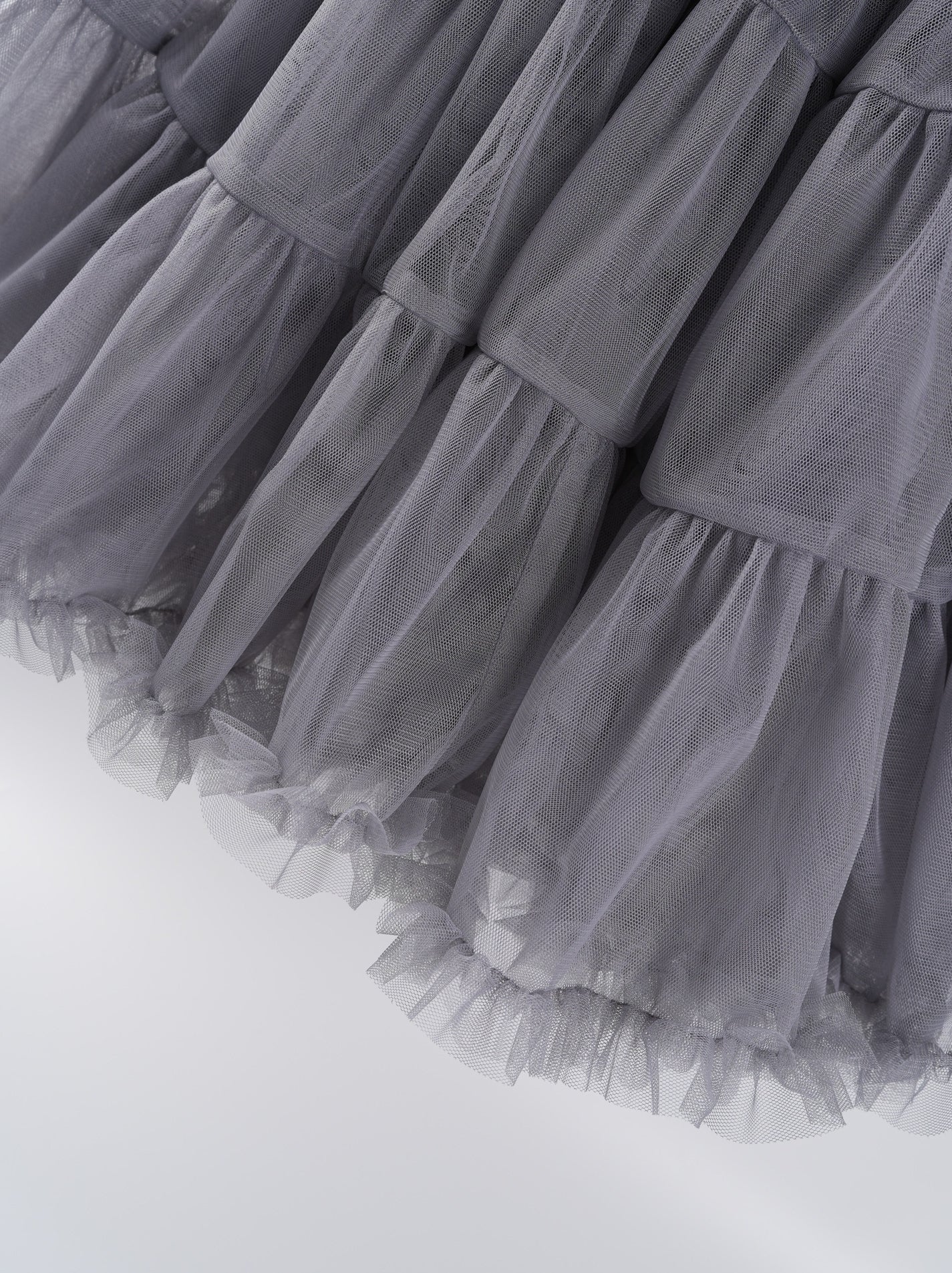 Grey Layered Tulle Cake Skirt