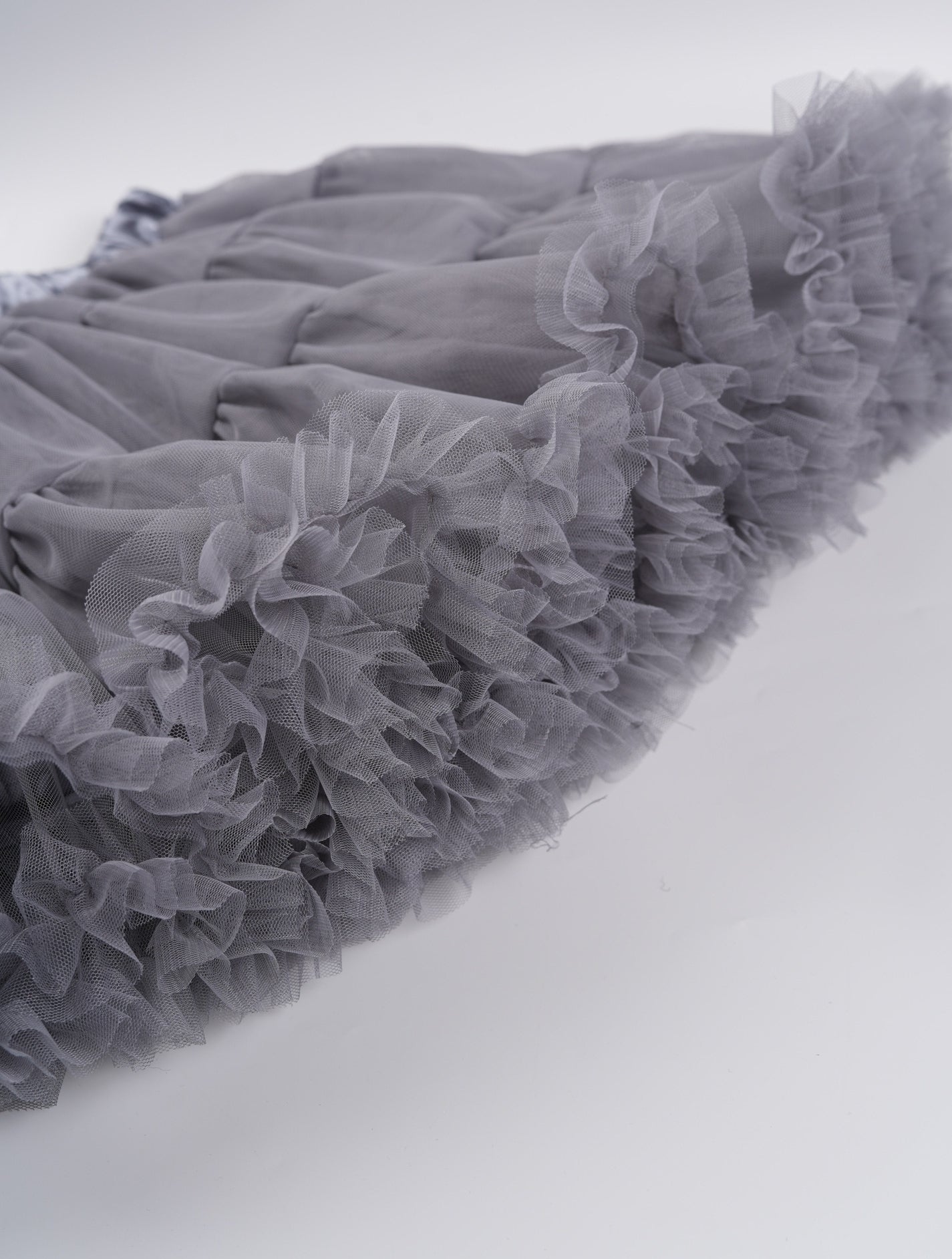 Grey Layered Tulle Cake Skirt