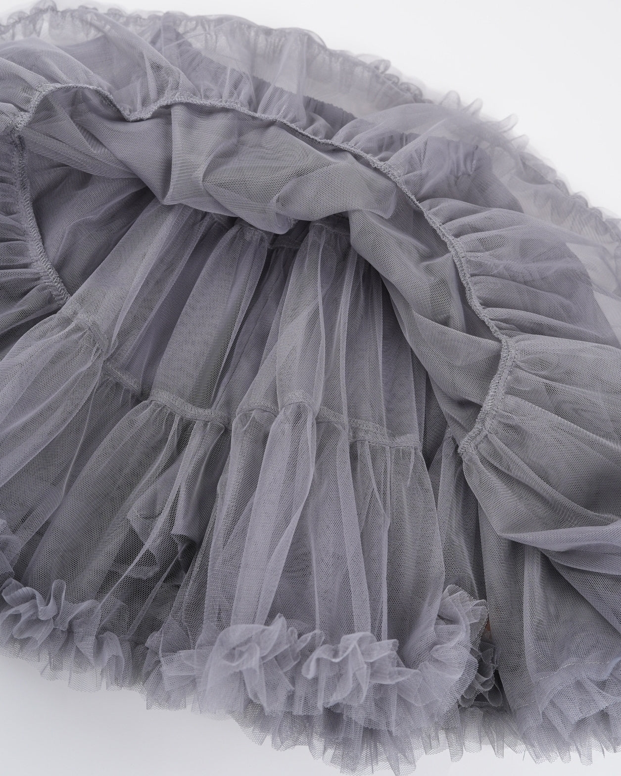 Grey Layered Tulle Cake Skirt