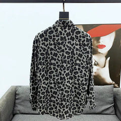 Dark Grey Leopard Pattern Shirt