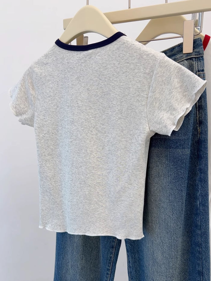 Grey Lettuce Edges T-Shirt