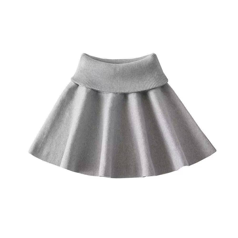 Grey Long Sleeve Top And Skirt Set