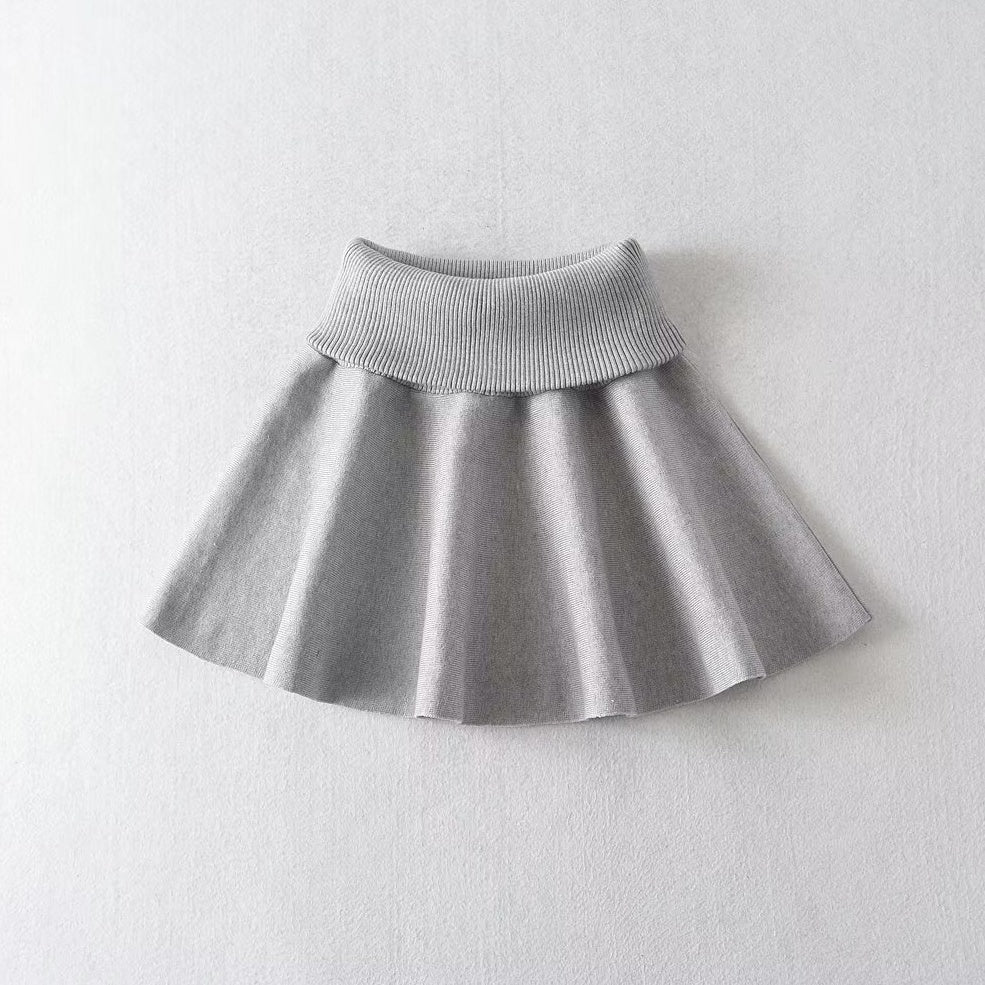 Grey Long Sleeve Top And Skirt Set