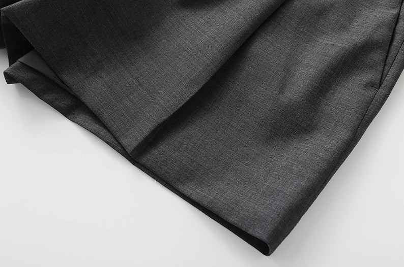 Grey Loose Suit Shorts