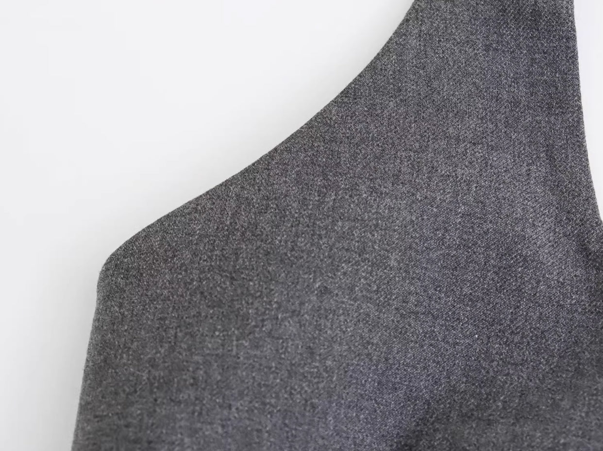 Grey Mini Bows Halter Top