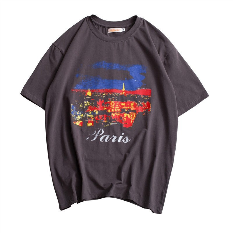 Grey 'Paris' Graphic T-Shirt
