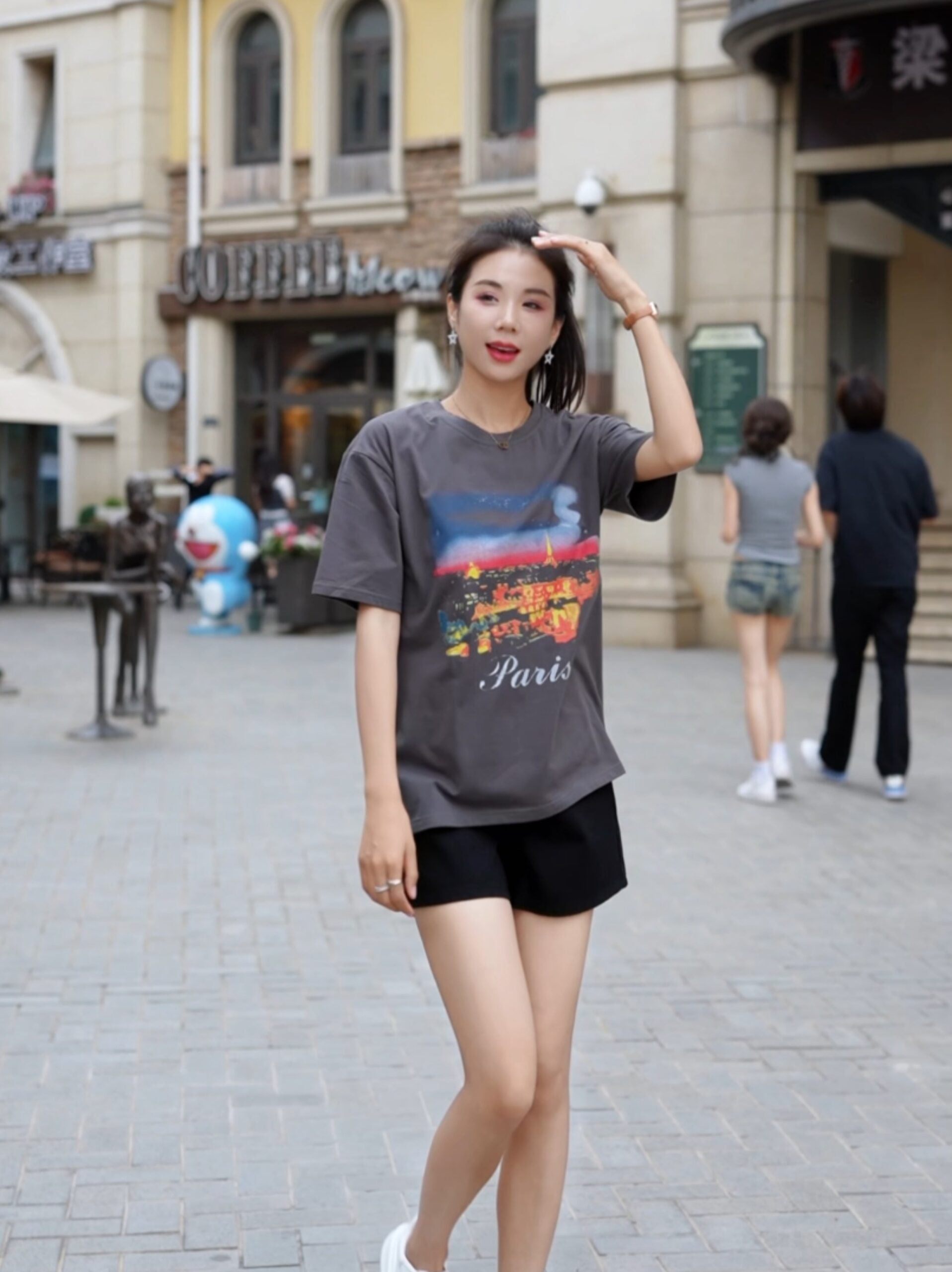 Grey 'Paris' Graphic T-Shirt