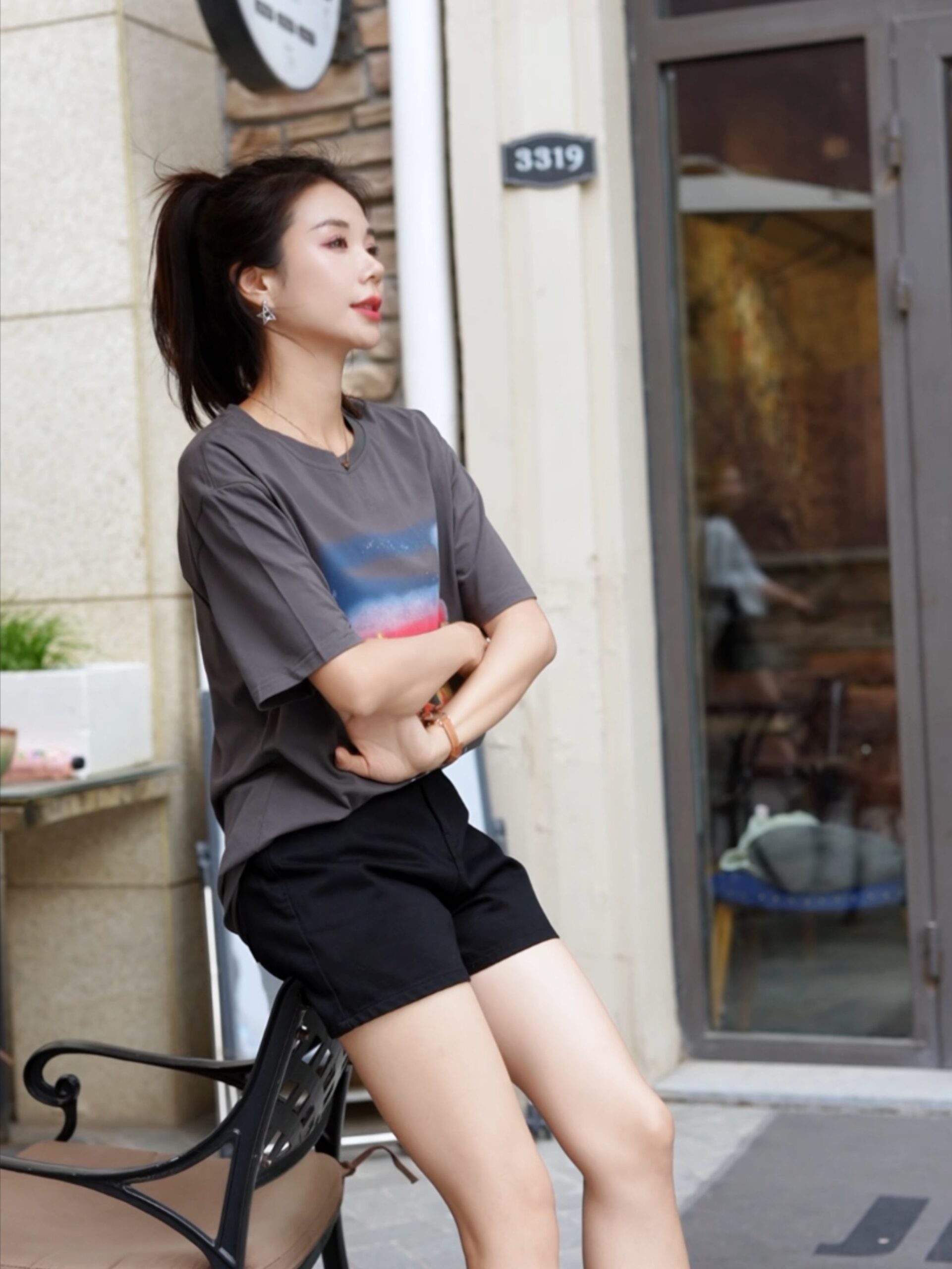 Grey 'Paris' Graphic T-Shirt