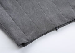 Grey Pleated Double Layer Skirt