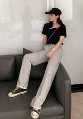 Grey Ripped Jogging Casual Pants