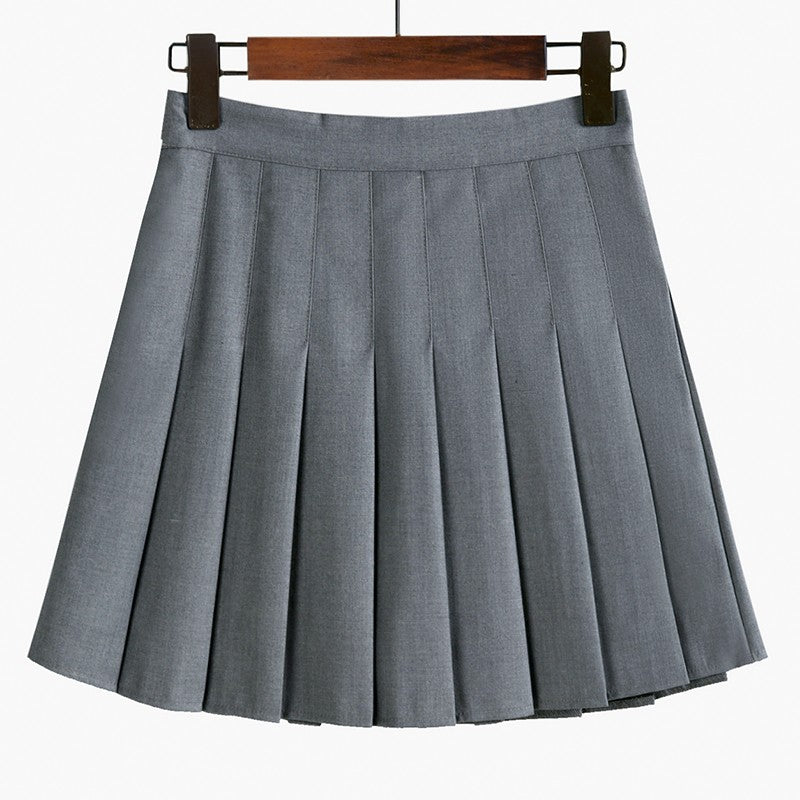 Grey School Girl Pleated Skirt