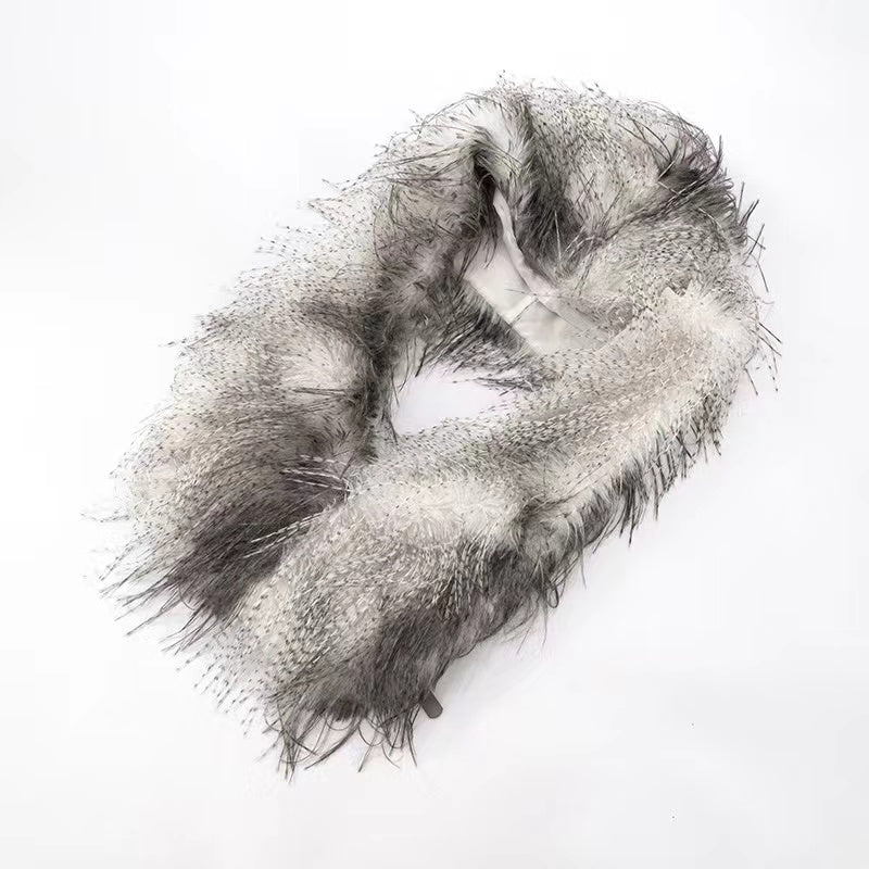 Grey Shaggy Faux Fur Hooded Vest