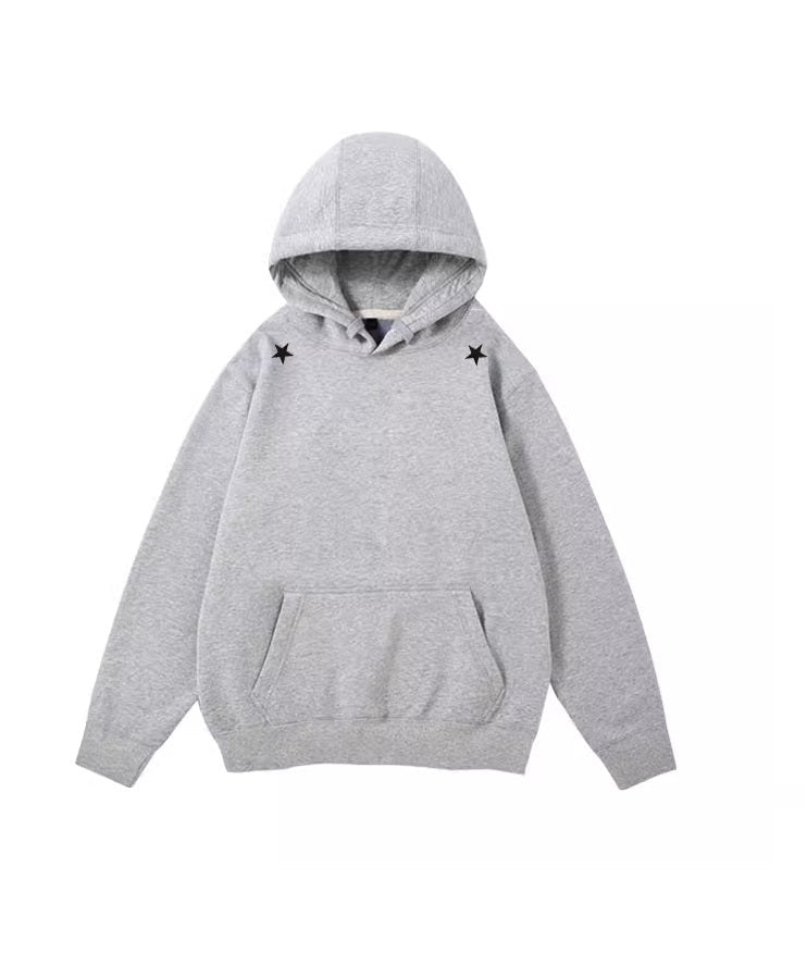 Grey Shoulder Stars Hoodie