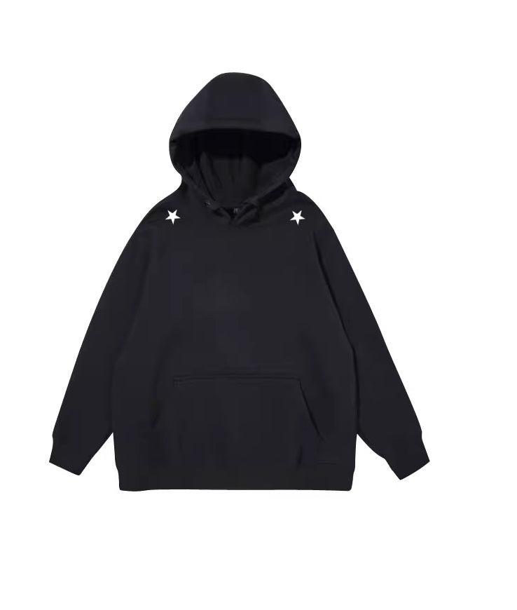 Grey Shoulder Stars Hoodie