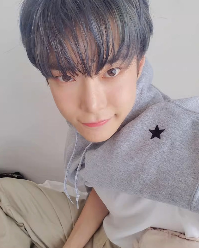 Grey Shoulder Stars Hoodie