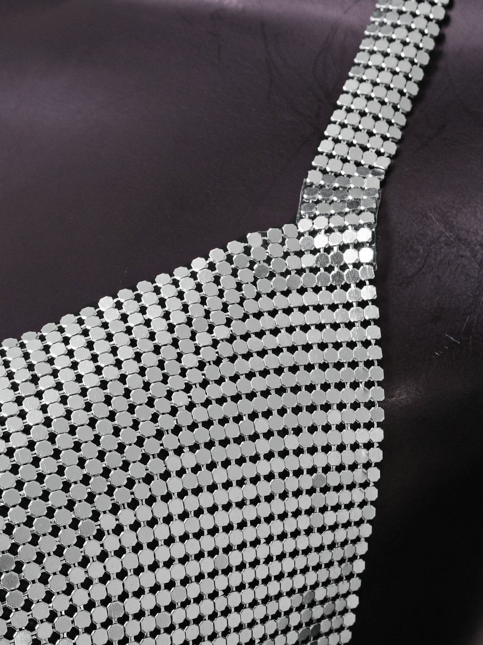 Grey Sparkly Backless Top