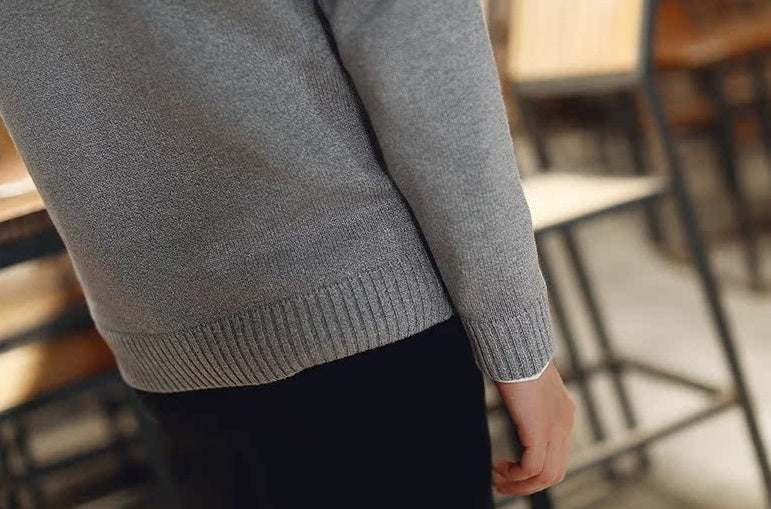 Grey V-Neck Sweatshirt