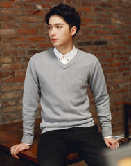 Grey V-Neck Sweatshirt