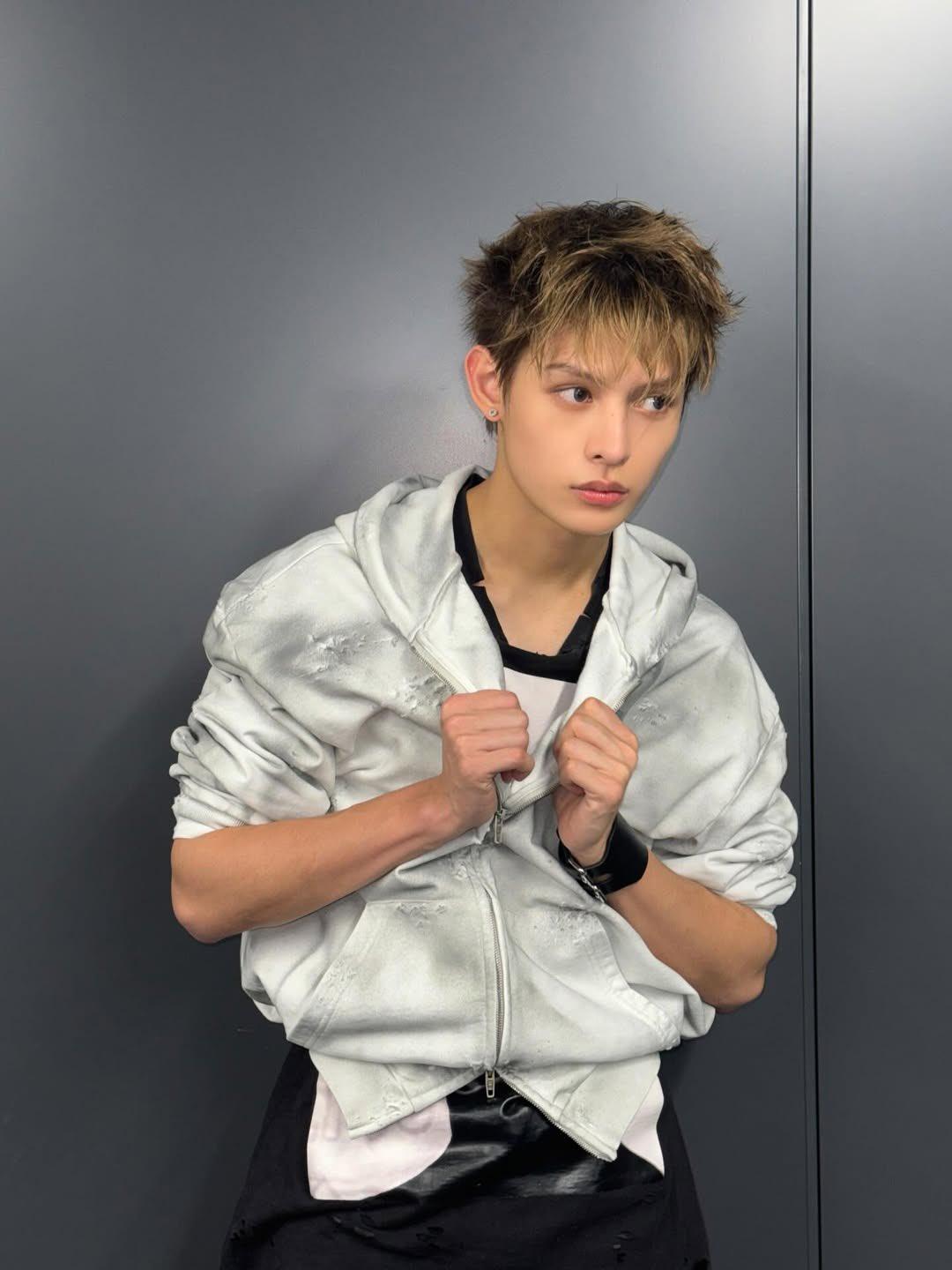 Grey Washed Zip Hoodie