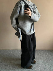 Grey Zip-Up Soft Knit Cardigan