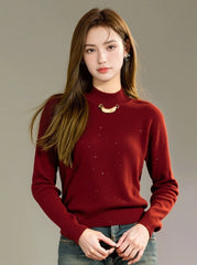 Christmas Red Slim Knit Top