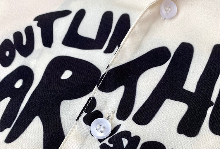 Beige Written Floral Shirt