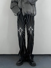 Black Spider Web Embroidery Jeans