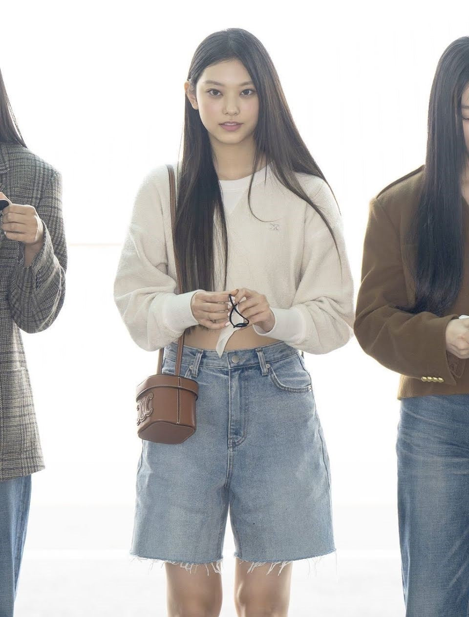 Blue Raw Edge Denim Shorts