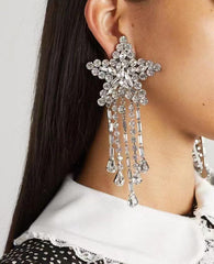 Silver Dangling Star Earrings