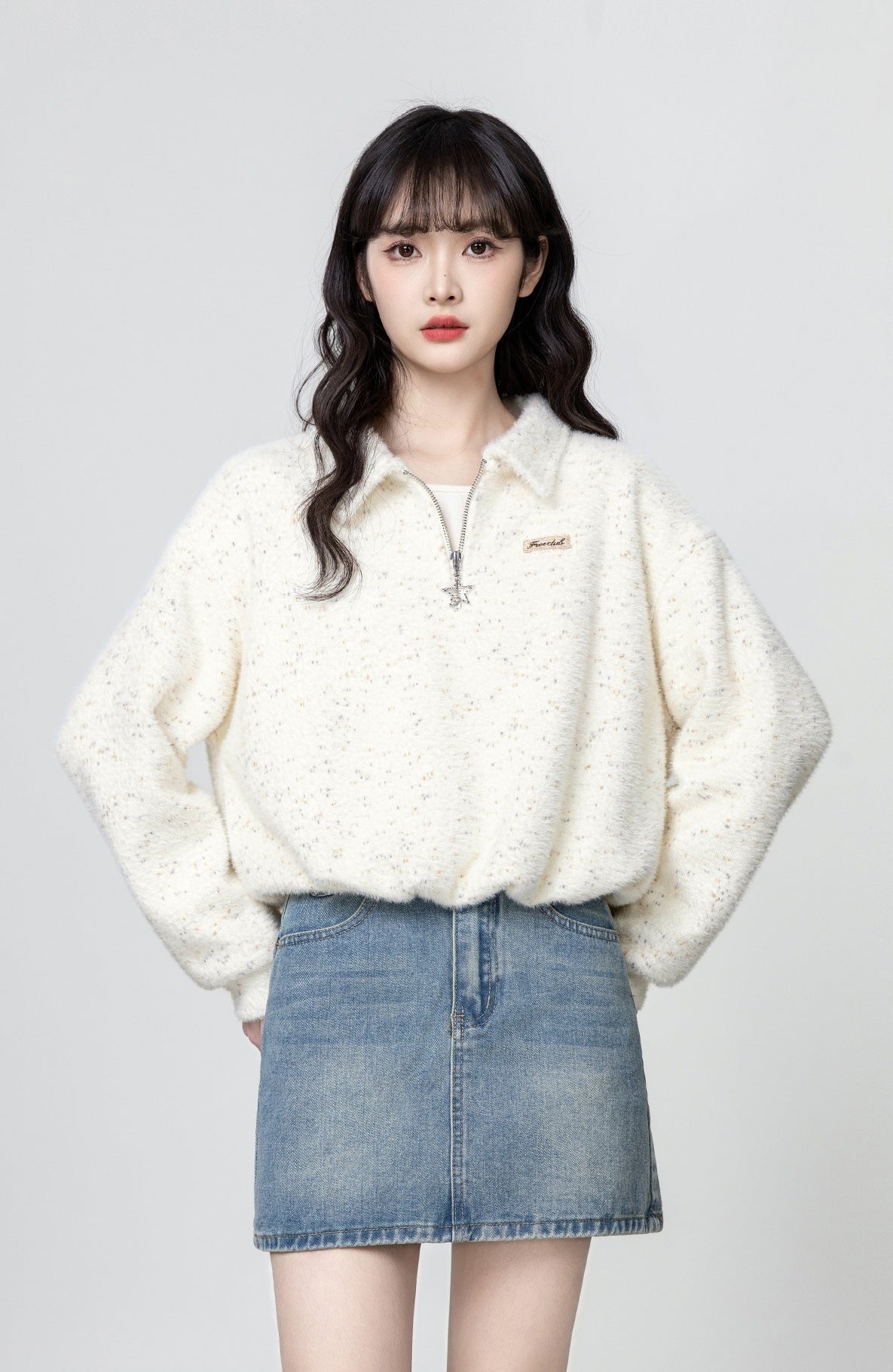 Half Zip Knit Polo Sweatshirt