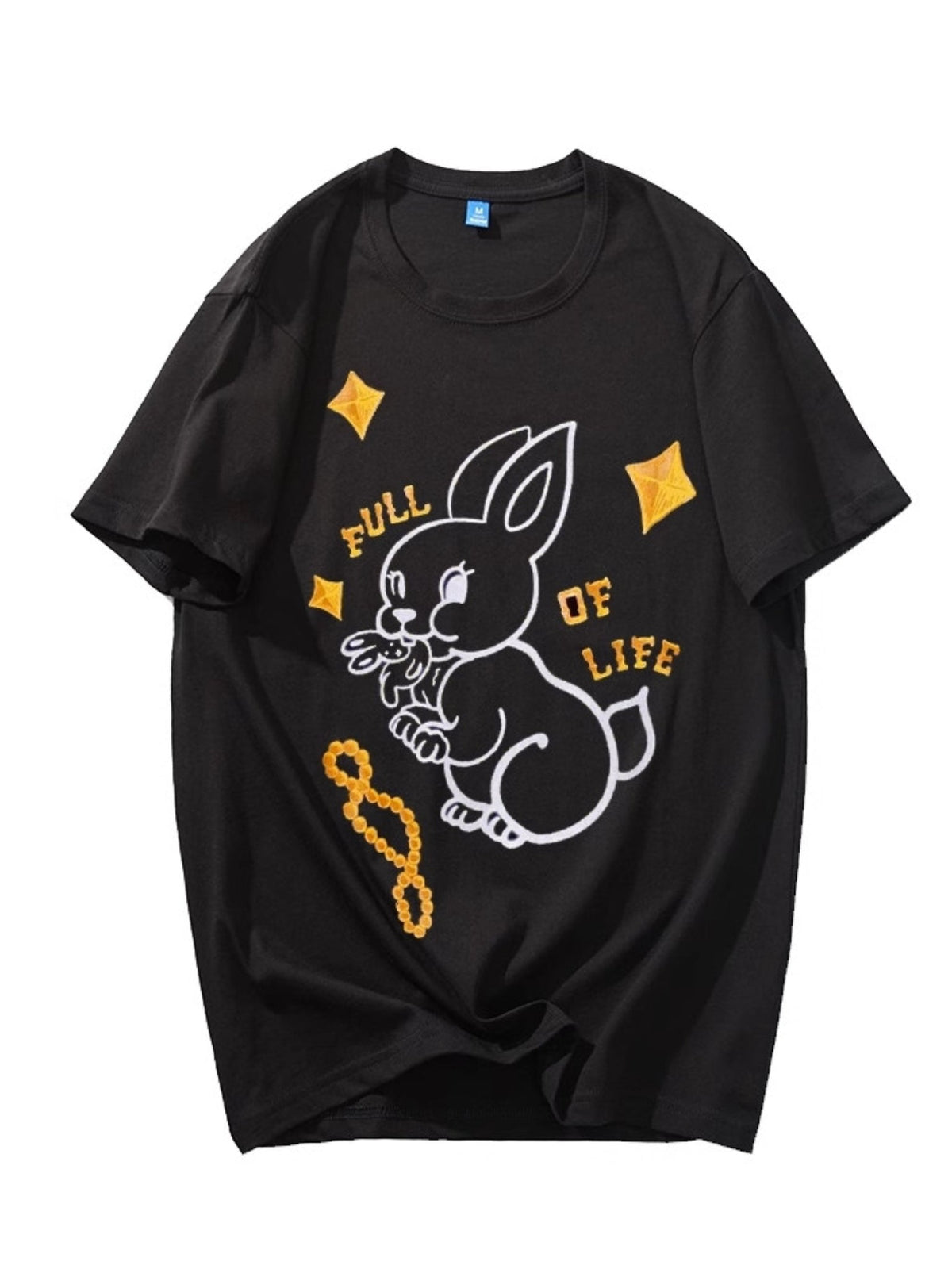 Black Rabbit Print T-Shirt