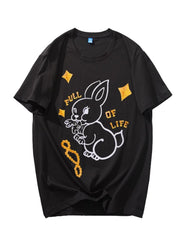 Black Rabbit Print T-Shirt