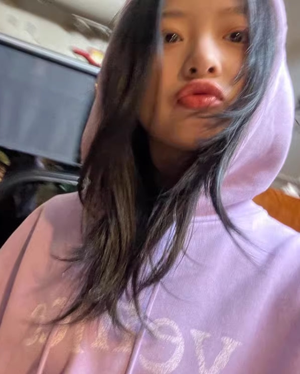 Lilac 'Venice' Print Hoodie